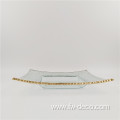 11 inch Square Gold Rimmed Glass Charger Plates